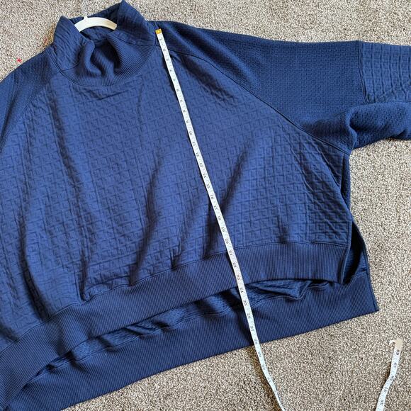 Women Yoga Nike Therma-Fit Mock Neck Long Sleeve Pullover Sweater Navy Blue XXL - Picture 5 of 8